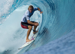 Owen Wright rides a wave during Billabong Pro Tahiti